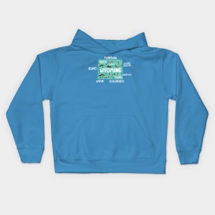 Wyoming Illustrated Map Kids Hoodie